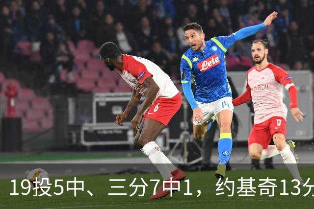 19投5中、三分7中1，约基奇13分正负值-20